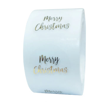 100-500pcs Round Clear Merry Christmas Stickers Thank You Card Box Package Label Sealing Stickers Wedding Decor Stationery (ONLINE ORDER ONLY)