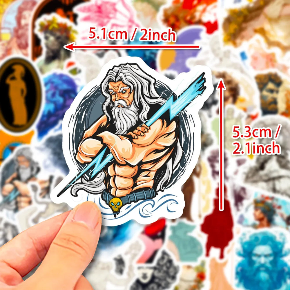 10/50pcs Cool Ancient Greek Mythology Stickers Aesthetic Character Decals DIY Stationery Phone Luggage Car Waterproof Sticker (ONLINE ORDER ONLY)