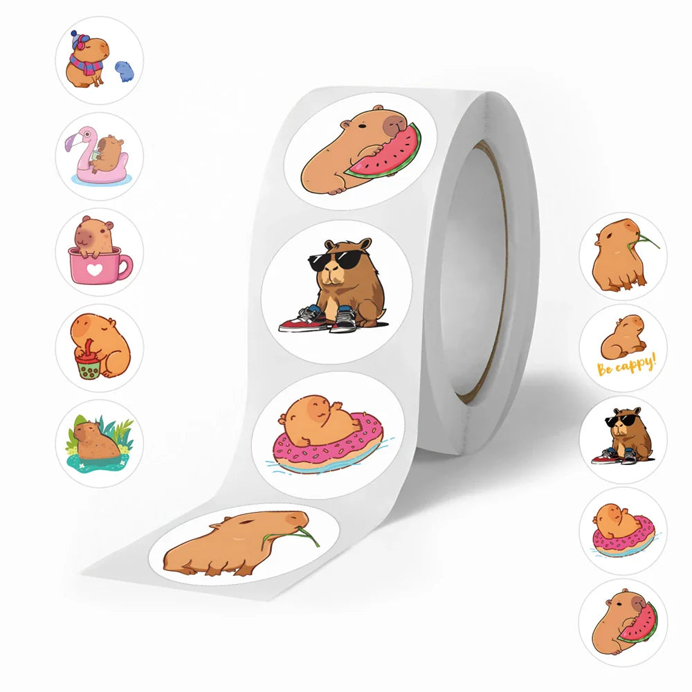 500pcs/roll Kids Stationery Stickers Birthday Party Back ground Fruits Balloon Happy Banner Refrigerator Vegetable Stickers Toys (Online Order Only)