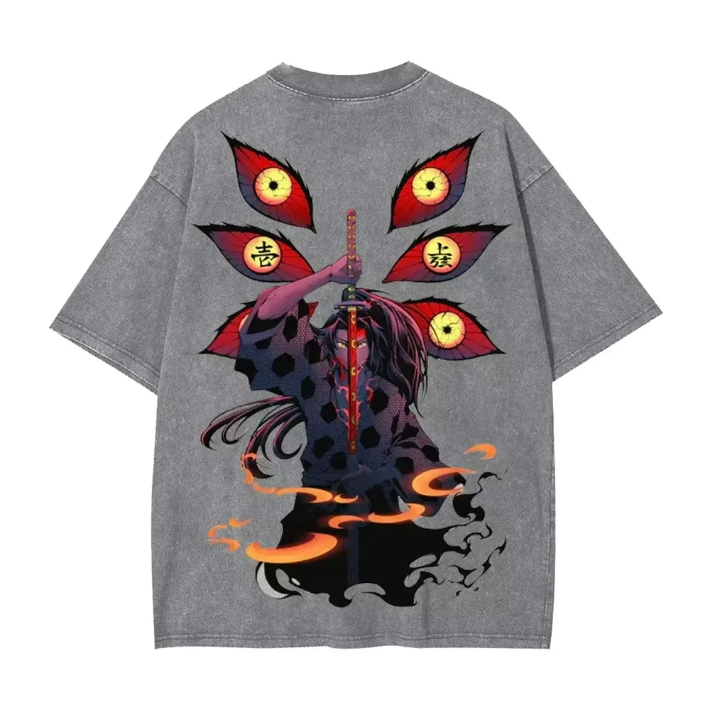 Demon Slayer Kokushibo Graphic T-shirt Harajuku Vintage (ONLINE ORDER ONLY)