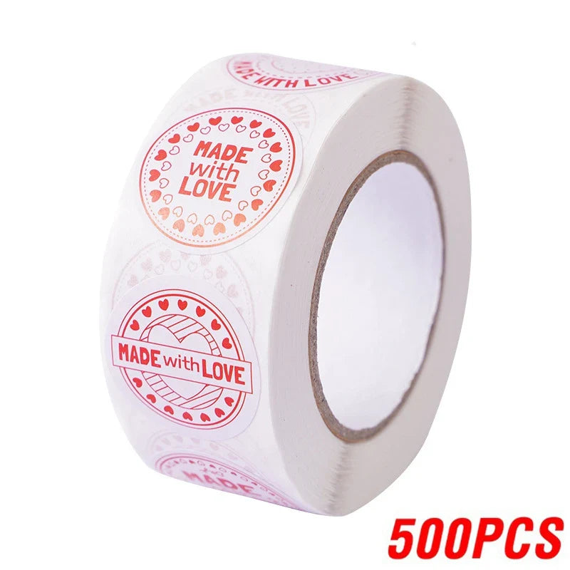 100-500pcs 1inch Red Heart Stickers for Valentine's Day New Baking Packaging Sticker Envelope Seals Love Decorative Stickers (ONLINE ORDER ONLY)