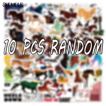 Cartoon Horse Stickers for Helmet, Laptop, Motorcycle, Skateboard, Luggage, Notebook - 10/30/50PCS Decals (Online Order Only)