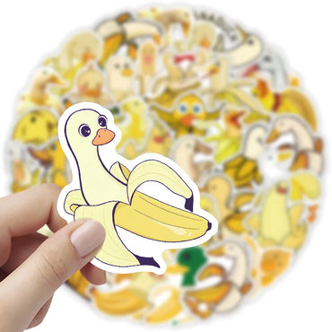 10/30/54PCS Banana Cartoon Stickers Funny Duck Graffiti Sticker Fridge Luggage Laptop Phone Guitar Skateboard Decals Kids Toys (ONLINE ORDER ONLY)