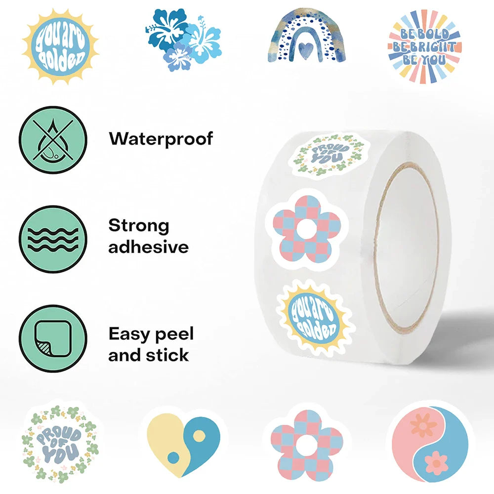 100-500pcs Cartoon Blue Labels Thank You Sticker Sealing DIY Gift Decoration Scrapbooking Stationery Supplies Sticker (ONLINE ORDER ONLY)