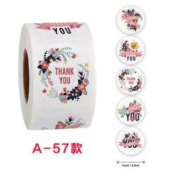50-500pcs 1inch Thank You Sticker Scrapbook Envelope Seal Sticker Gift Flower Decoration Stationery Label Sticker Wedding Party (ONLINE ORDER ONLY)