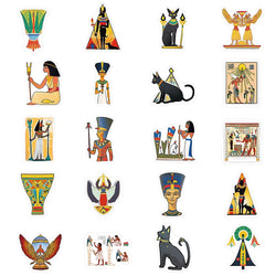 10/30/50pcs Cool Ancient Egypt Pharaoh Pyramid Waterproof Stickers Art Decals Laptop Suitcase Car Phone Decoration Sticker Toys (ONLINE ORDER ONLY)