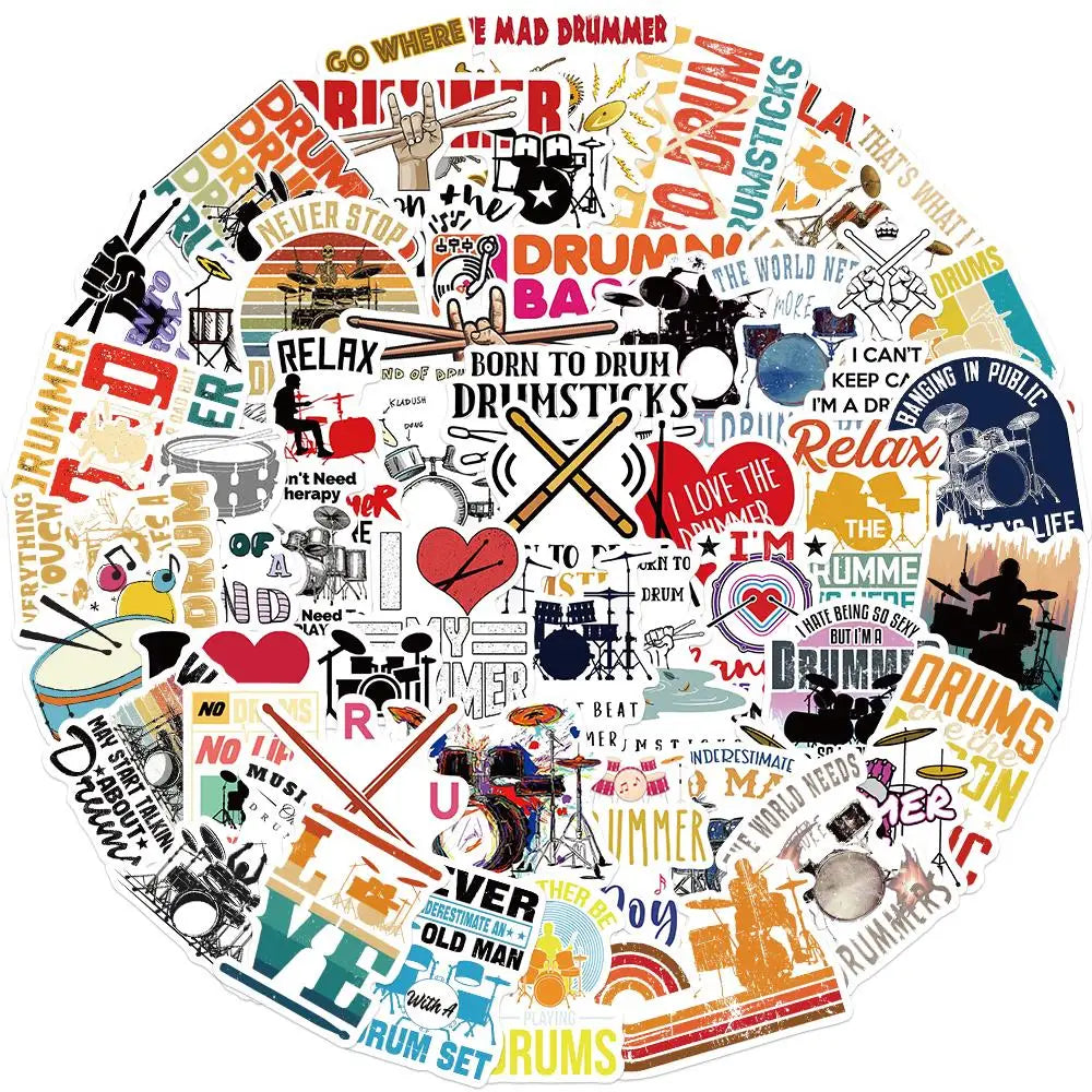 50PCS Rock Musician Stickers Waterproof DIY Luggage Guitar Phone Case Helmet Decals (ONLINE ORDER ONLY)