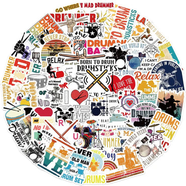 50PCS Rock Musician Stickers Waterproof DIY Luggage Guitar Phone Case Helmet Decals (ONLINE ORDER ONLY)