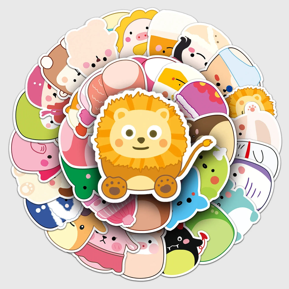 50Pcs Cute Cartoon Waterproof Vinyl Stickers for Skateboard Snowboard Decals (Online Order Only)