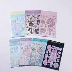 Sweet Cute Skateboard Girl Stickers Diary Scrapbooking DIY Album Decoration Sticker Aesthetic Personalized Kawaii Stationery (Online Order Only)