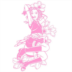 Anime Large Pattern Car Sticker Japanese Anime Cherry Blossom Decoration Window Side Auto Parts Girl Vinyl Decals (ONLINE ORDER ONLY)