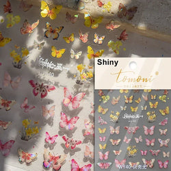 Butterfly Rose Laser Jelly Hot Stamping Lace Letter Flower Love Heart Bowknot 5D Self Adhesive Nail Art Stickers Manicure Decals (ONLINE ORDER ONLY)