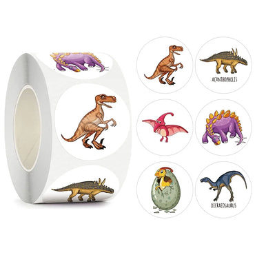 100-500pcs New Cartoon Dinosaurs Stickers 6 Designs for Classroom Teacher Stationery Sticker Label for Kids Reward Stickers (ONLINE ORDER ONLY)