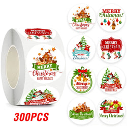 100-500pcs Christmas Theme Seal Labels Stickers For DIY Gift Baking Package Envelope Stationery Decoration 1inch (Online Order Only)