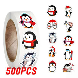 100-500pcs Penguin Animal Sticker Merry Christmas Stickers Christmas Theme Seal Labels For DIY Gift Baking Package Envelope (ONLINE ORDER ONLY)