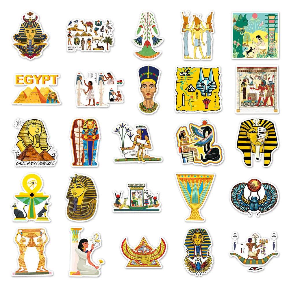 10/50pcs Egypt Pyramid Sphinx Stickers For Suitcase Skateboard Laptop Luggage Fridge Phone Car Styling DIY Decal Pegatinas (ONLINE ORDER ONLY)