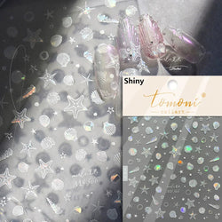 Summer Beach Dreamy Water Bubble Mermaid Shell Conch Starfish Jellyfish Soft Relief Decoration Nail Art Stickers Manicure Decals (ONLINE ORDER ONLY)