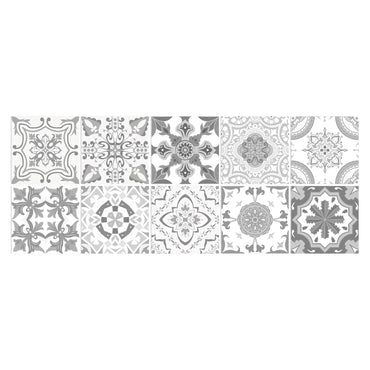 12PCS Gray Moroccan Wall Sticker Art Waterproof Vinyl Peel and Stick Tile Sticker Home Decor Kitchen Bathroom Decal 15CM (ONLINE ORDER ONLY)