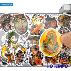 20/30/50Pieces Old School Style Sailor Tattoo Retro Art Stickers for Phone Motorcycle Car Bike Luggage Skateboard Laptop Sticker (Online Order Only)