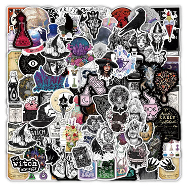 10/30/50/100pcs Gothic Magic Witch Apothecary Stickers Laptop Luggage Skateboard Motorcycle Guitar Phone Cool Sticker Kid Toy (ONLINE ORDER ONLY)