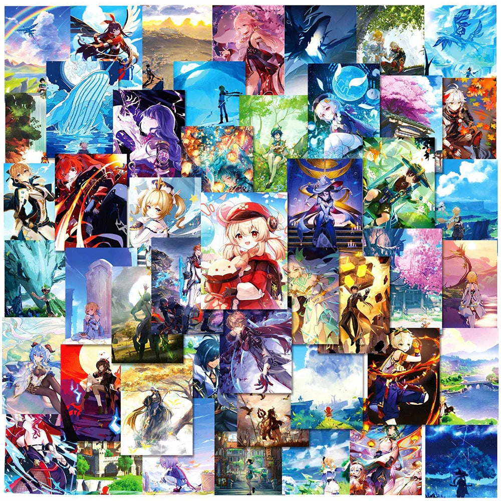Genshin Impact Anime Stickers Pack - Laptop, Phone, Skateboard, Car Decoration (Online Order Only)