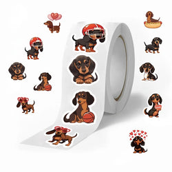 500PCS Cute Dachshund Dog Paper Labels Thank You Sticker Sealing DIY Decoration Scrapbooking Stationery Hand Accounting Supplies (Online Order Only)