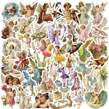 10/30/50PCS Oil Painting Elf Fairytale Cute Angel Stickers Decoration Skateboard Laptop Bike Suitcase Wall Decals Cartoon Toys (ONLINE ORDER ONLY)