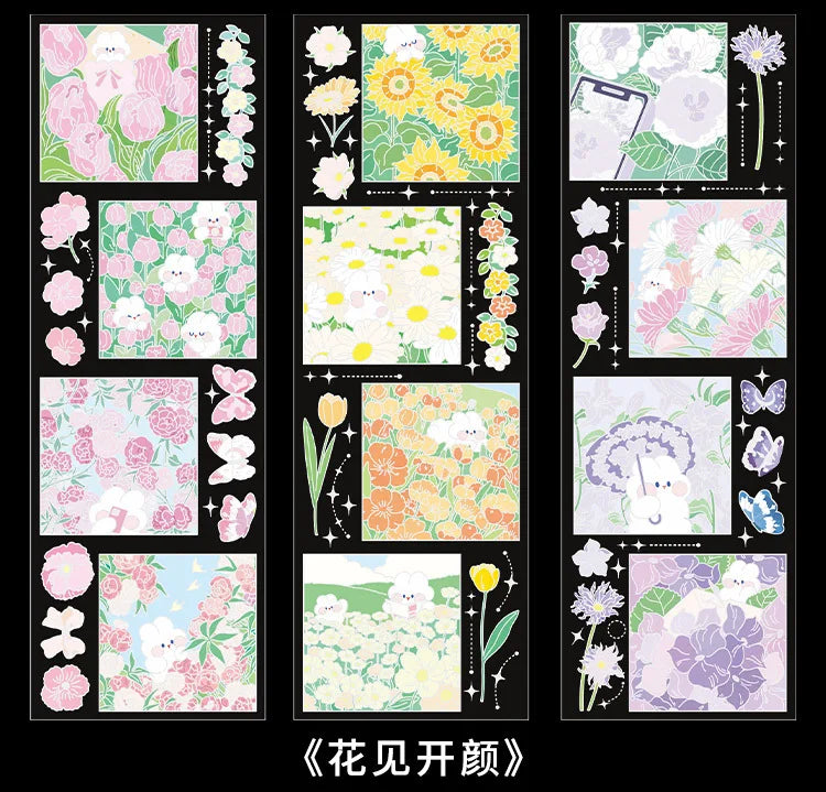 3Pcs/lot Cute Strawberry Flowers Decorative Sticker PET Scrapbooking Sticker Label Diary Album Stationery Aesthetic Art Supplies (ONLINE ORDER ONLY)