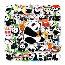 Panda Graffiti Sticker Rolled Flat Sheet 50 Animal Adhesive Decorative Stickers Water Cup Waterproof Sticker Cute Decal (ONLINE ORDER ONLY)