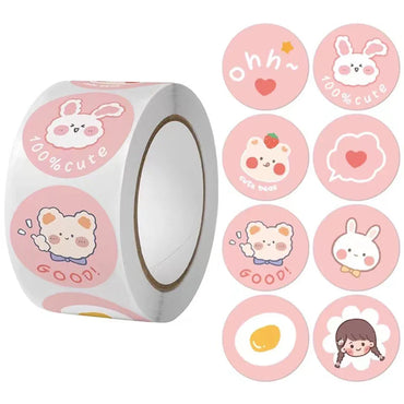 100-500pcs Cute Cartoon Sealing Stickers 1Inch Animal Scrapbook Envelope Gift Decor Labels Children Stationery Sticker (ONLINE ORDER ONLY)