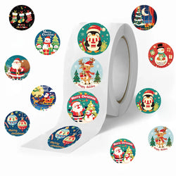 500PCS New Christmas Stickers Roll Small Children Stickers Cute Kawaii Cartoon Packaging Stickers Photocard Decor Lables for Kid (ONLINE ORDER ONLY)