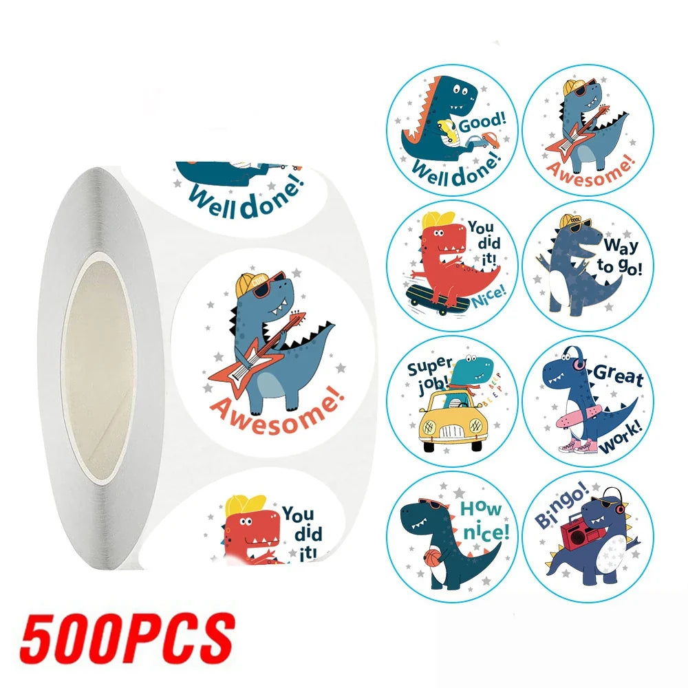 100-500pcs Dinosaur Animals Cartoon Stickers For Kids Classic Toys Sticker Reward Sticker Gift Decoration Label Stationery (ONLINE ORDER ONLY)