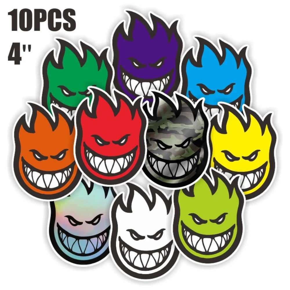 10Pcs Funny Spitfire Street Graffiti Skateboard Style Cool Bigger Stickers for Phone Laptop Luggage Bike Motorcycle Car Sticker (Online Order Only)