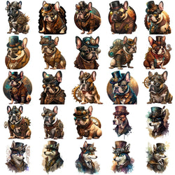 10/30/50pcs Cool Retro Gothic Steampunk Dog Waterproof Stickers Decals Skateboard Suitcase Car Laptop Decoration Sticker Kid Toy (Online Order Only)