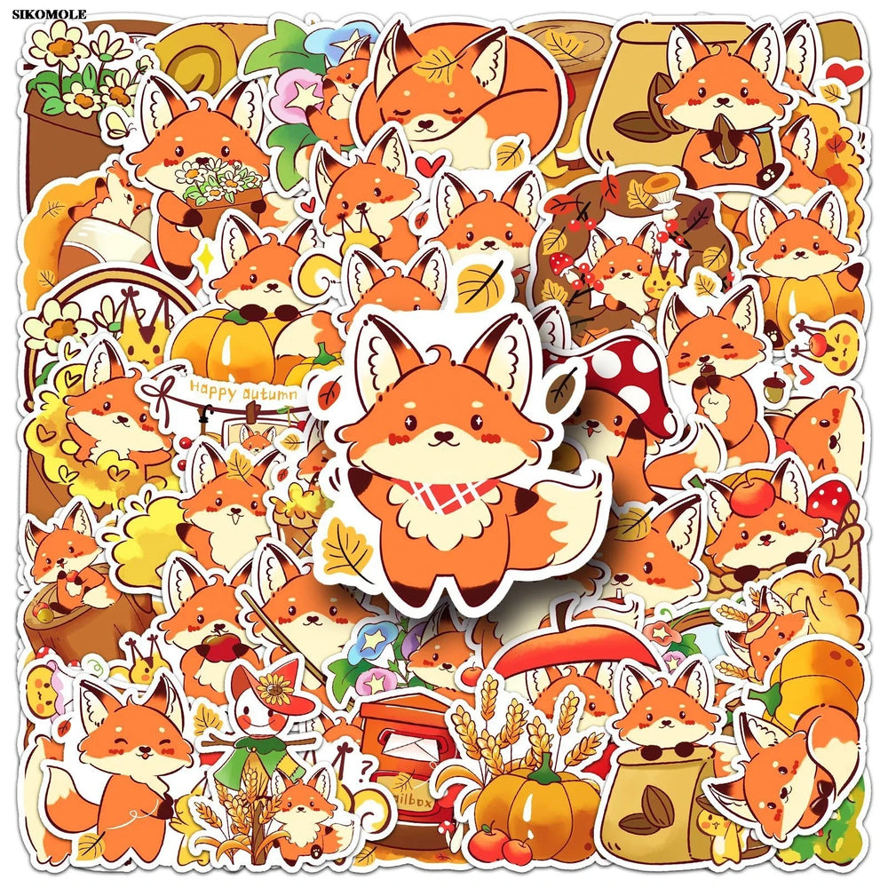 Cartoon Fox Stickers 10/30/50pcs for Laptop Luggage Notebook Decals (ONLINE ORDER ONLY)