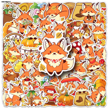 Cartoon Fox Stickers 10/30/50pcs for Laptop Luggage Notebook Decals (ONLINE ORDER ONLY)