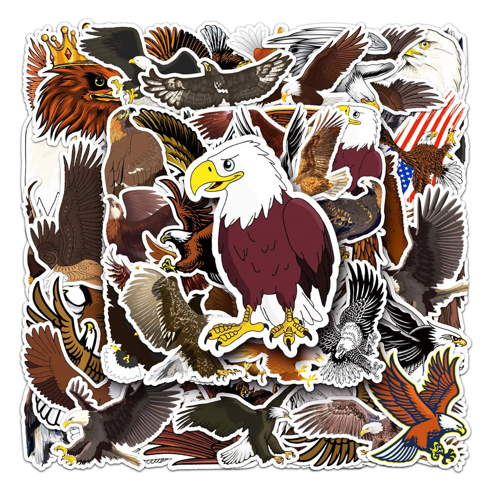 50Pcs Eagle Cartoon Waterproof Vinyl Stickers for Skateboard Snowboard (Online Order Only)