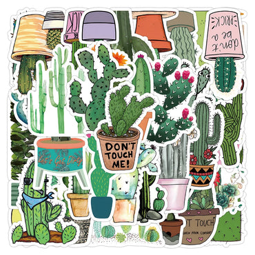 10/53Pcs Cute Plants Cactus Graffiti Stickers Decals for Kids Toys Laptop Phone Luggage Scrapbook Skateboard Creative Sticker (Online Order Only)