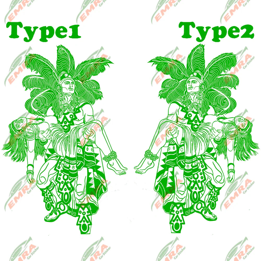 Aztec Man Women Stickers For Car Stickers External Accessories Hood Decoration Die Cutting Waterproof Prevent PVC Vinyl Decal (ONLINE ORDER ONLY)