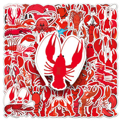 50Pcs Crayfish Cartoon Waterproof Vinyl Stickers for Skateboard Snowboard (ONLINE ORDER ONLY)