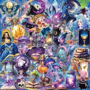 10/50pcs Purple Gothic Magic World Forest Witch Stickers Aesthetic Goth Graffiti Decals DIY Snowboard Laptop Luggage Car Sticker (Online Order Only)