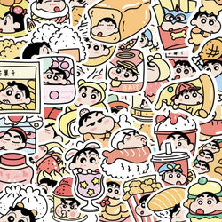 50pcs Crayon Shin Chan Stickers for Laptop, Phone, Car, Scooter, Water Bottle, Suitcase, Refrigerator (ONLINE ORDER ONLY)
