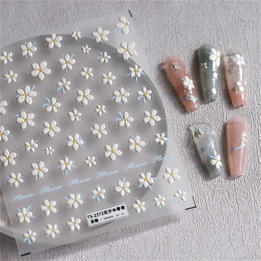 Japanese Vintage Red & Blue Rose Flower Laser Gold Silver Nail Stickers Nail Art Decal Design Manicure Tool High Quality (ONLINE ORDER ONLY)