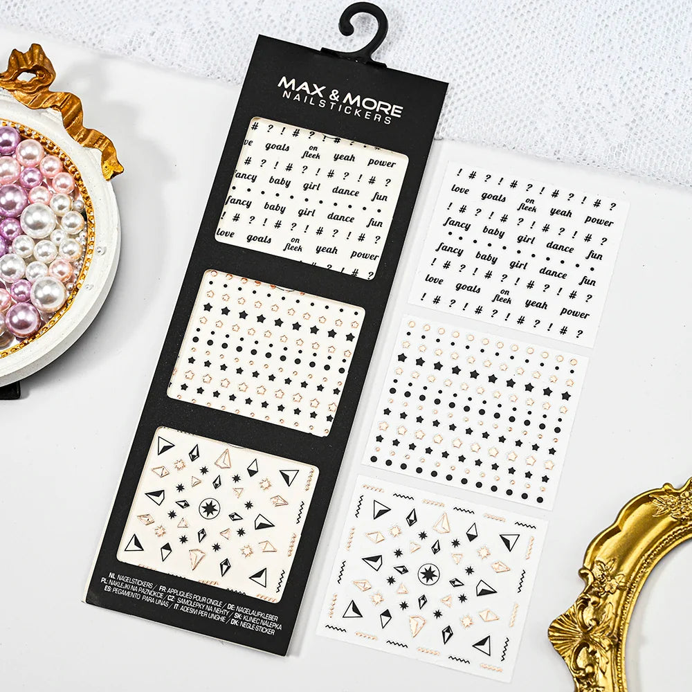 1PCS Laser Gold Snowflake Christmas Tree Nail Sticker 3D Adhesive Nail Decals Nail Art Accessories New Christmas Decoration 2024 (ONLINE ORDER ONLY)