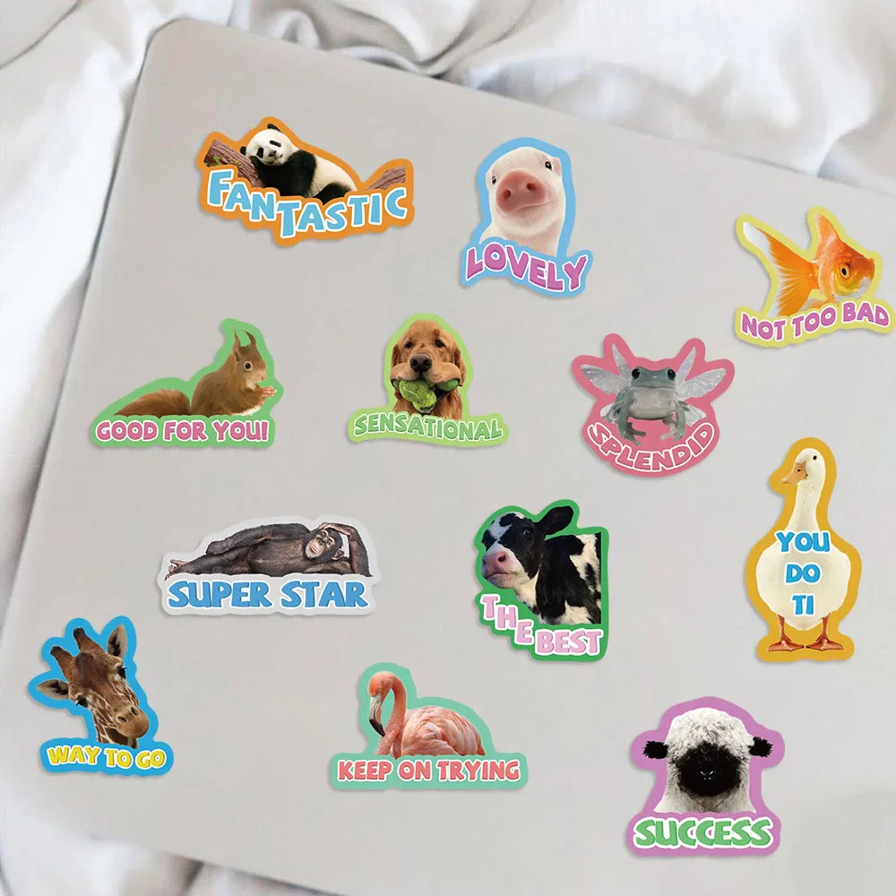 50pcs Cute Cartoon Animals Stickers DIY Phone Guitar Laptop Notebook Suitcase Cup Waterproof Mix Graffiti Sticker Kids Toy (ONLINE ORDER ONLY)