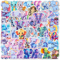 Elephant Cartoon Stickers for Scrapbook, Water Bottle, Phone, Laptop, Guitar - 10/25/50pcs (Online Order Only)