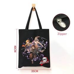 Demon Slayer Canvas Bag: Nezuko & Tanjiro Zipper Tote (ONLINE ORDER ONLY)