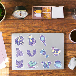 10/30/50/100pcs Cool Purple Cute Gothic Magic Witch Cartoon Stickers Skateboard Laptop Phone Car DIY Waterproof Sticker Decal (ONLINE ORDER ONLY)