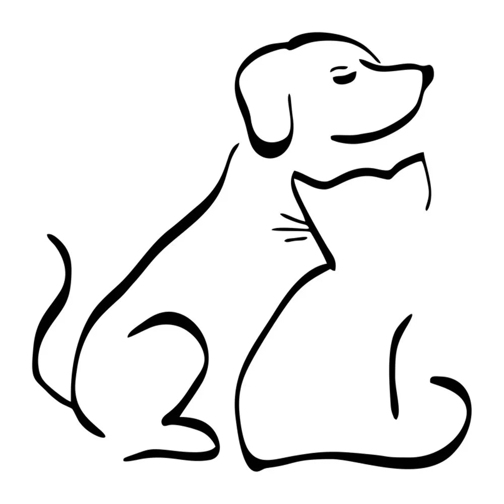 Intereting Dog And Cat Vinyl Decal Car Sticker Window Decor Art (Online Order Only)
