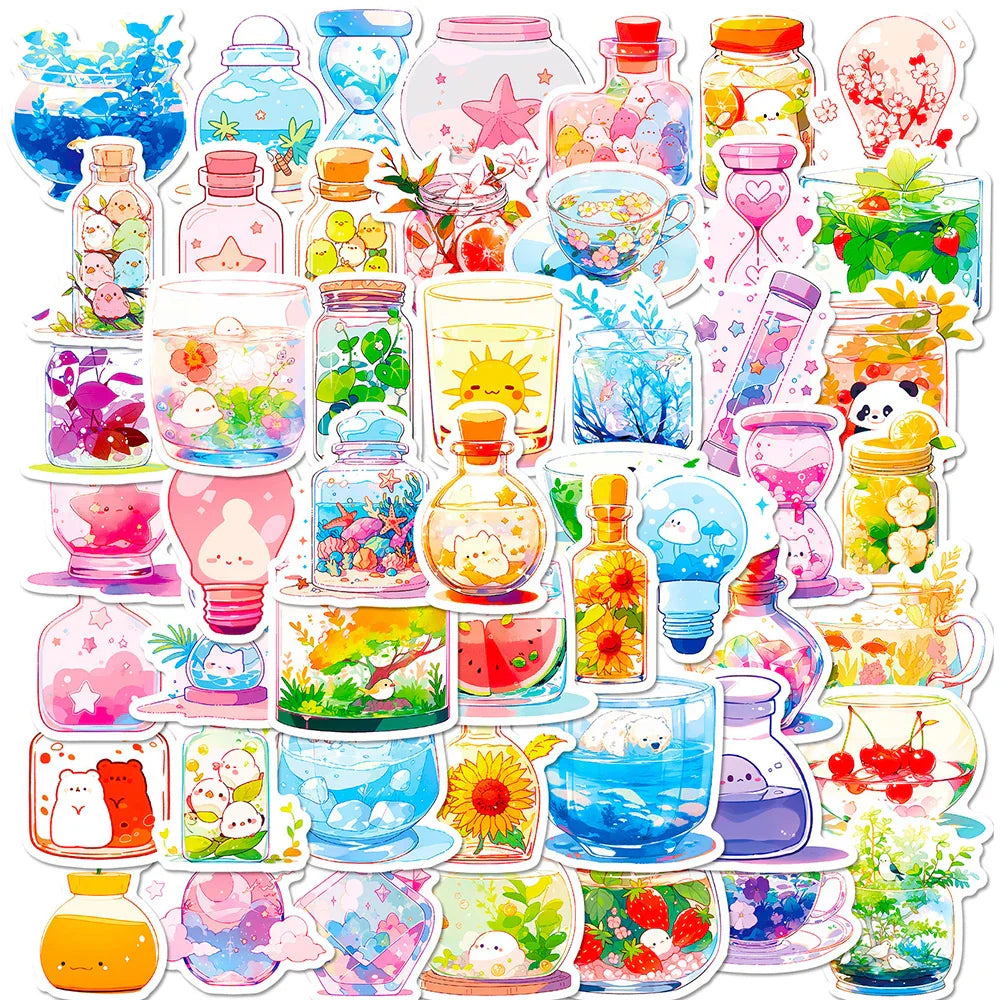 Cartoon Aesthetic Stickers Pack: Luggage, Skateboard, Graffiti, Cute Decals (ONLINE ORDER ONLY)